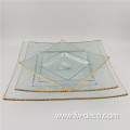 11 inch Square Gold Rimmed Glass Charger Plates